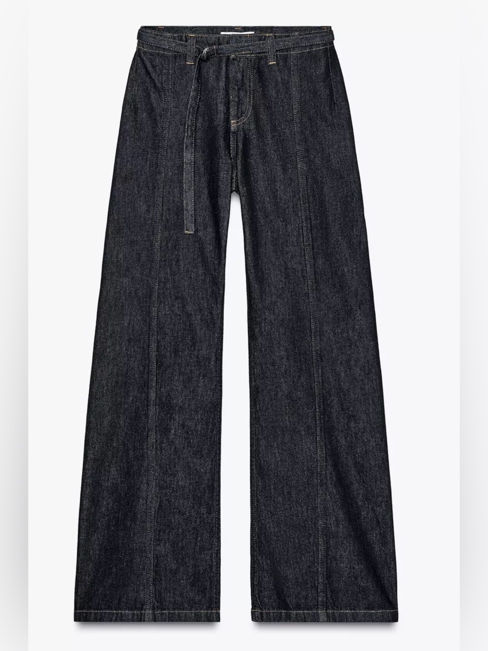 Zara Z1975 High Rise Belted Bootcut Jeans